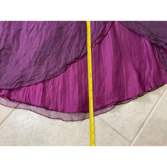 JASMINE Hand-loomed 100% Silk crinkle cocktail wedding, formal dress sz. Medium - Picture 11 of 14